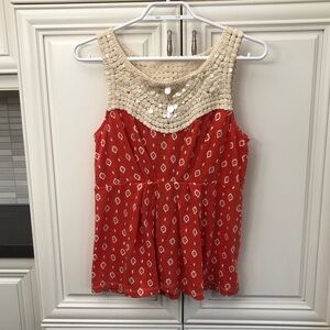 Anthropologie Deletta ladies boho sequin tank top